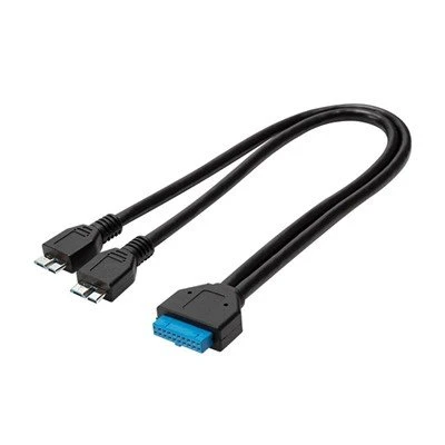 USB3.0 20 Pin Header Female Ke Kabel 2 X Micro-B Male